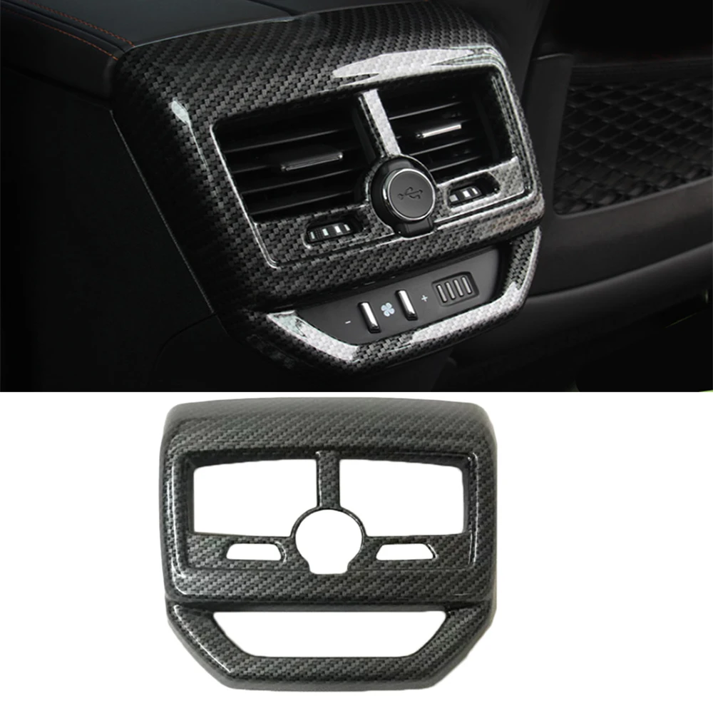 

Car Interior Mouldings ABS Rear Armrest Air Vent Outlet Cover Trim Decoration Fit For 2017 Peugeot 5008 Car Styling Accessories