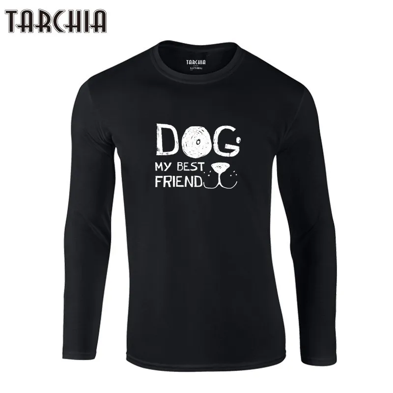 Футболка TARCHIA 2021 новые хлопковые топы Мужская футболка с длинным рукавом для