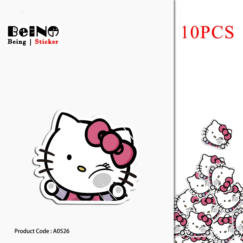 10 шт. HelloKitty мультфильм наклейка бантик аниме кошка водонепроницаемый чемодан