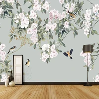 custom mural wallpaper 3d flowers and birds wall painting living room study home decor self adhesive waterproof photo wall paper