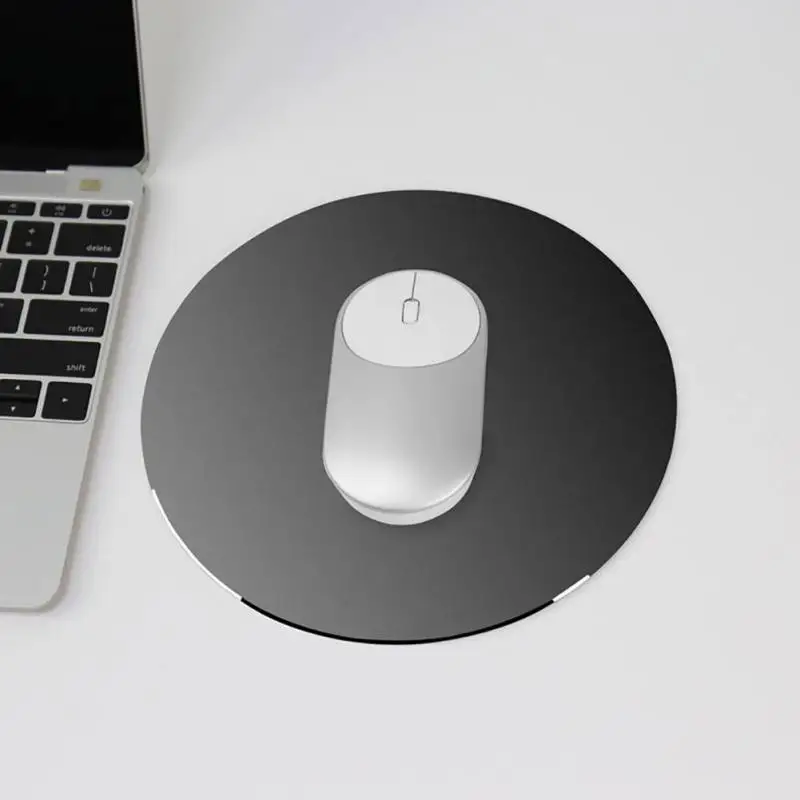 200*200 мм Алюминиевый металлический коврик для мыши Круглый двухсторонний игровой