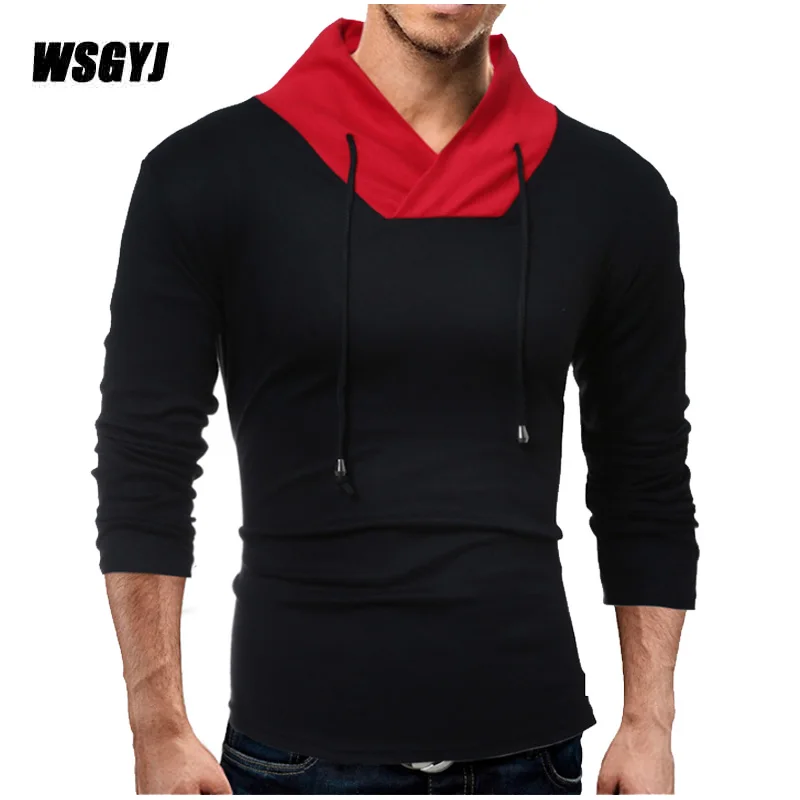 2017 модная мужская Облегающая водолазка с длинным рукавом футболка в стиле