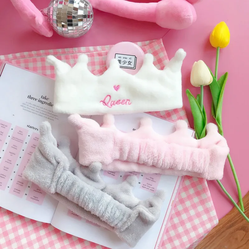 Girl Heart Wash Headband Cute Crown Shape Hairband Mask Utilities to wash face |