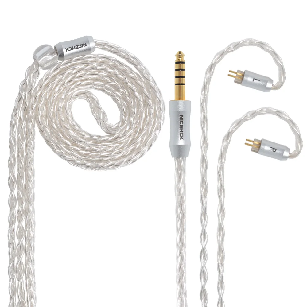 NICEHCK 8 Core посеребренный кабель MMCX/2Pin 3,5/2,5/4,4 мм для съемки TFZ ZSX ZS10 C12 C16 BA5 V90 NICEHCK NX7 Pro/DB3/F3/M6
