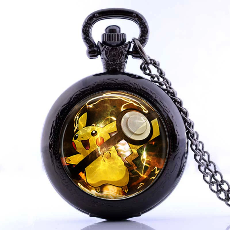 2016 новинка DIY аниме ювелирные изделия Пикачу Покемон Pokeball карманные часы