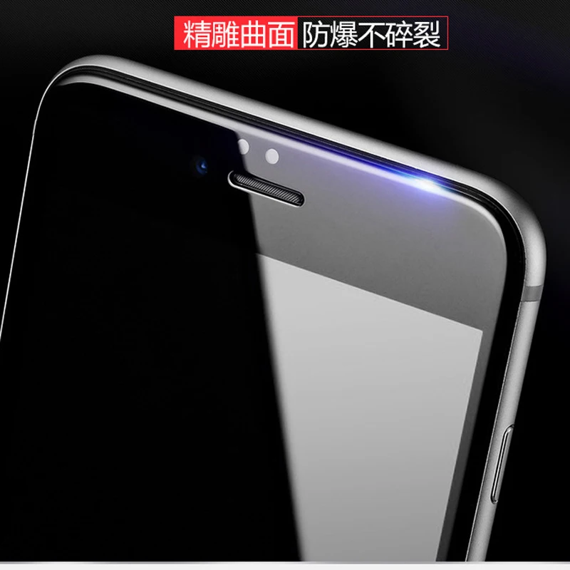 6D полное покрытие из закаленного стекла для iPhone 7 7Plus 6s 6 Plus 8 X защита экрана 4D 5D закругленные края круглая защитная пленка