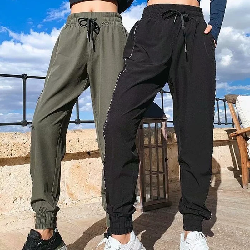 Женские повседневные брюки в полоску по щиколотку американском уличном стиле 2