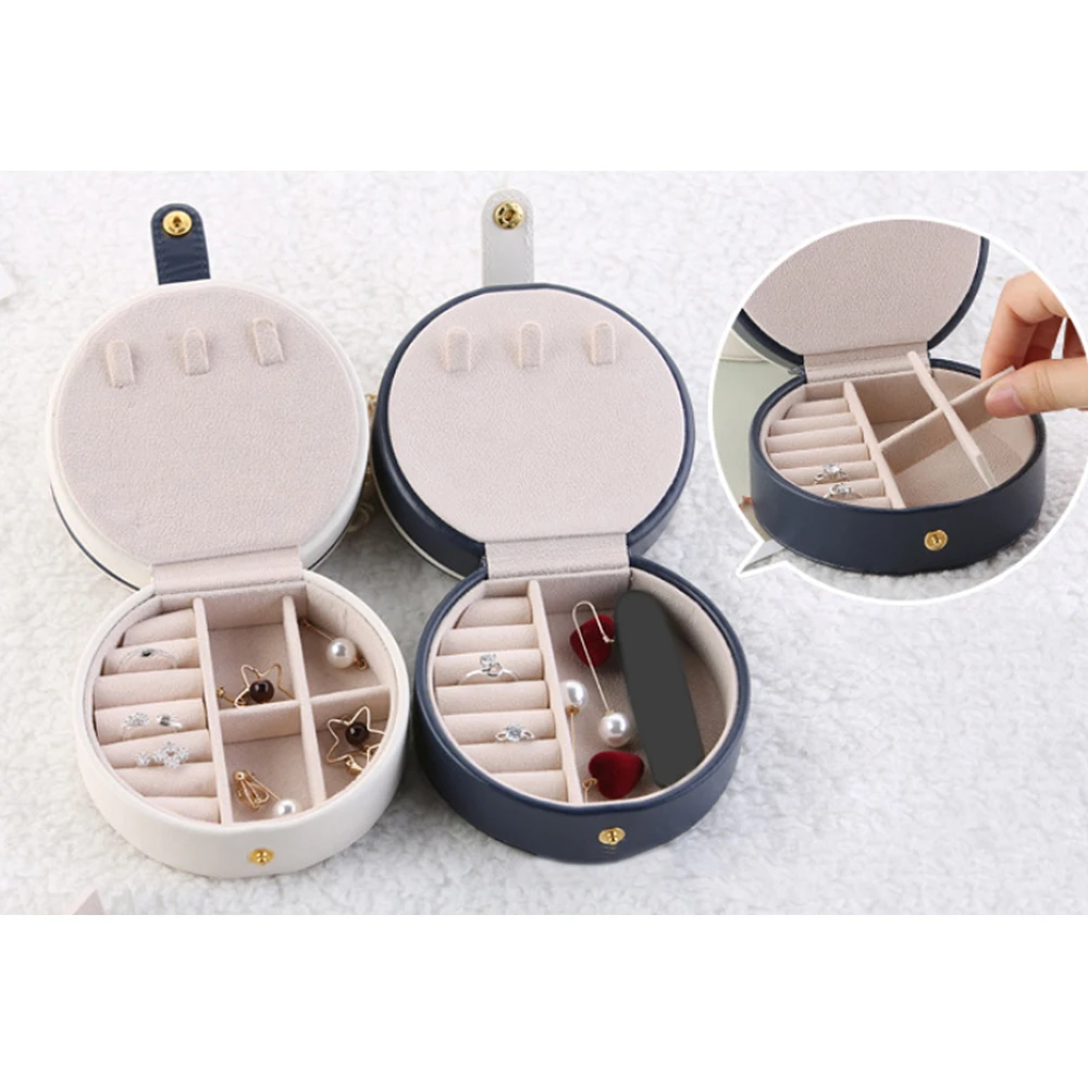 Three-layer Portable Travel Jewelry Box Three Layers Jewellery Organizer Storage Case with Mirror for Ring Ear Stud Necklace | Украшения и