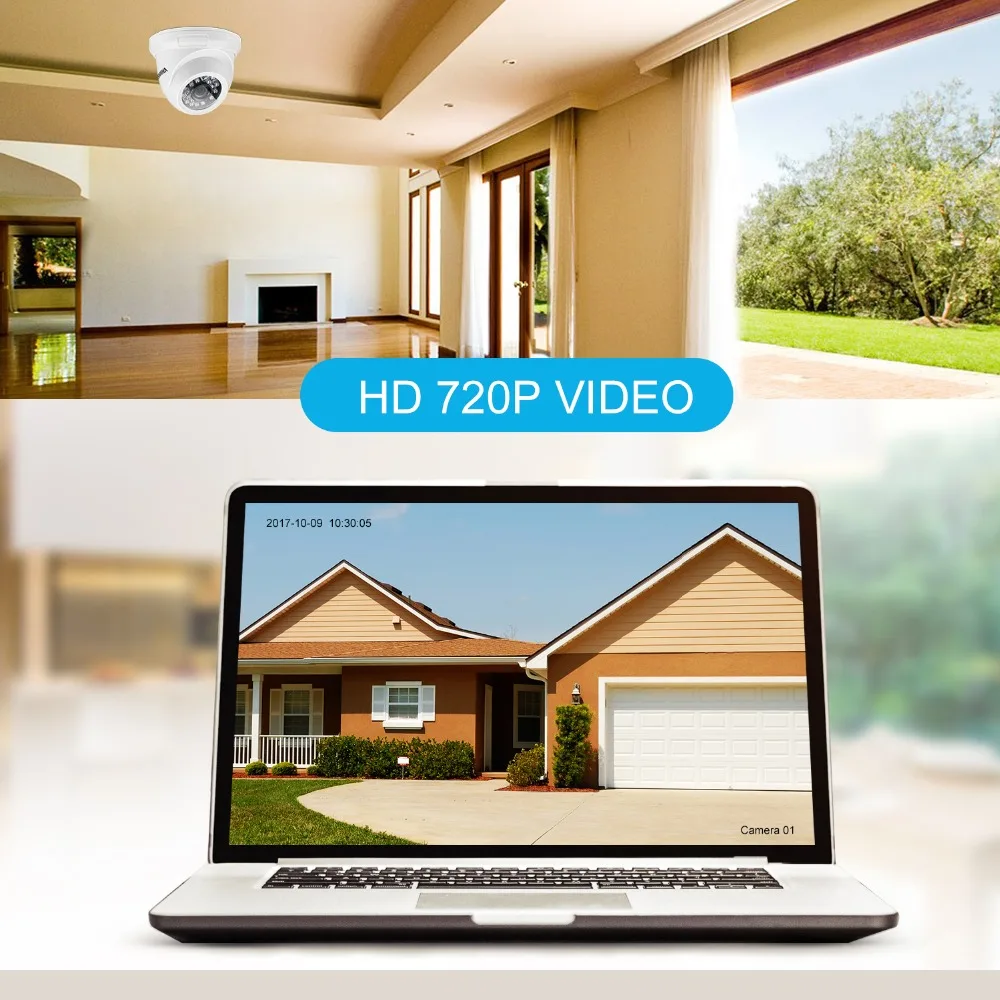 ANNKE 4CH 720P HDMI CCTV видео DVR 2шт. 1.0MP на открытом воздухе TVI ИК камеры системы