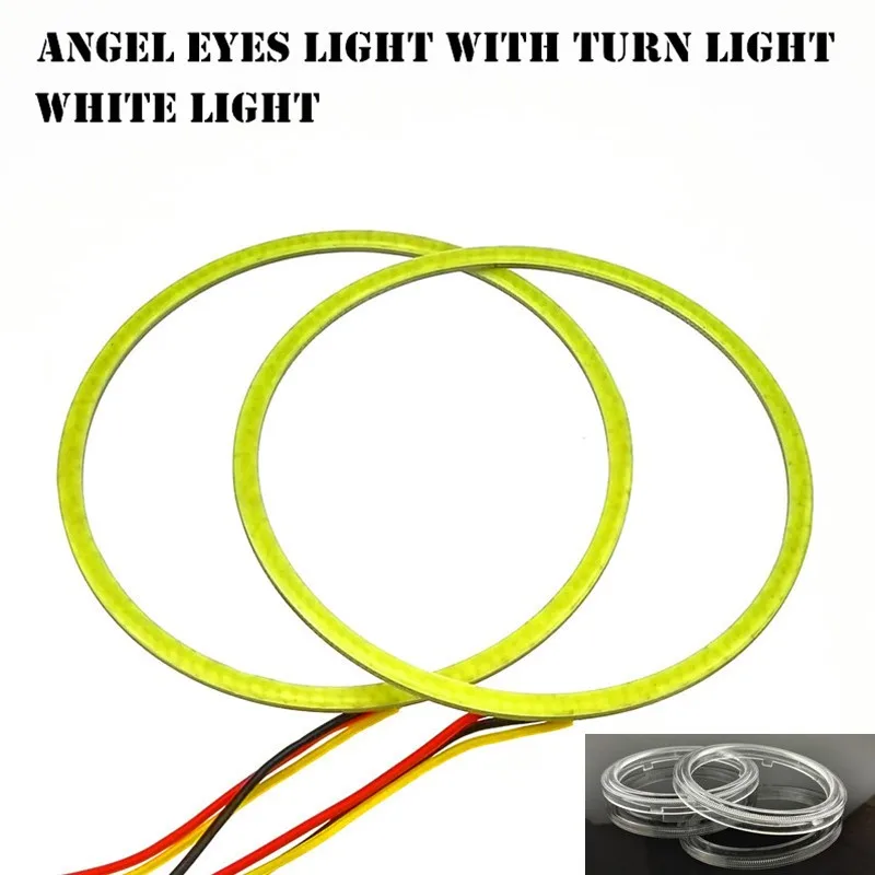 2x80 мм Ангел глаз автомобильные удара двойной цвет белый желтеют