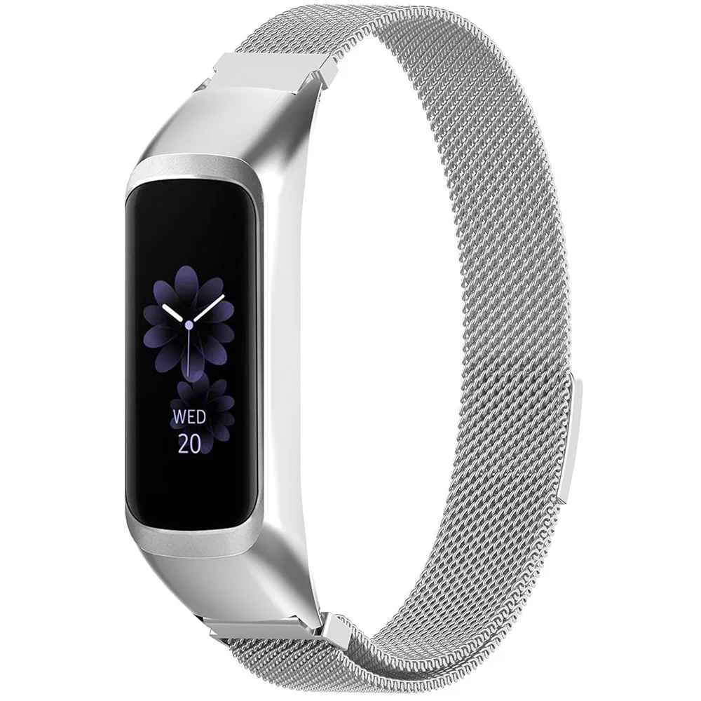 SILVER Laforuta высокое качество Миланская петля Нержавеющая сталь ремешок для samsung Galaxy Fit-e Браслет спортивный сменный ремешок для SM-R375 - Цвет ремешка: SILVER