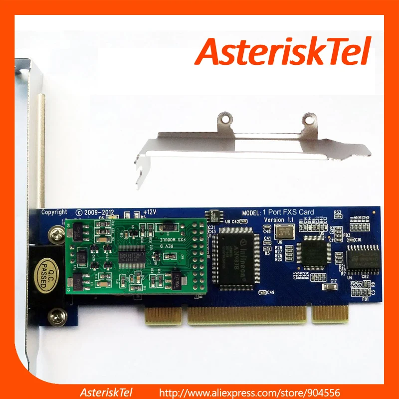 Карта asterisk X100P с 1 портом FXS поддерживает elastix freepbx tdm410 tdm400 аналоговые платы