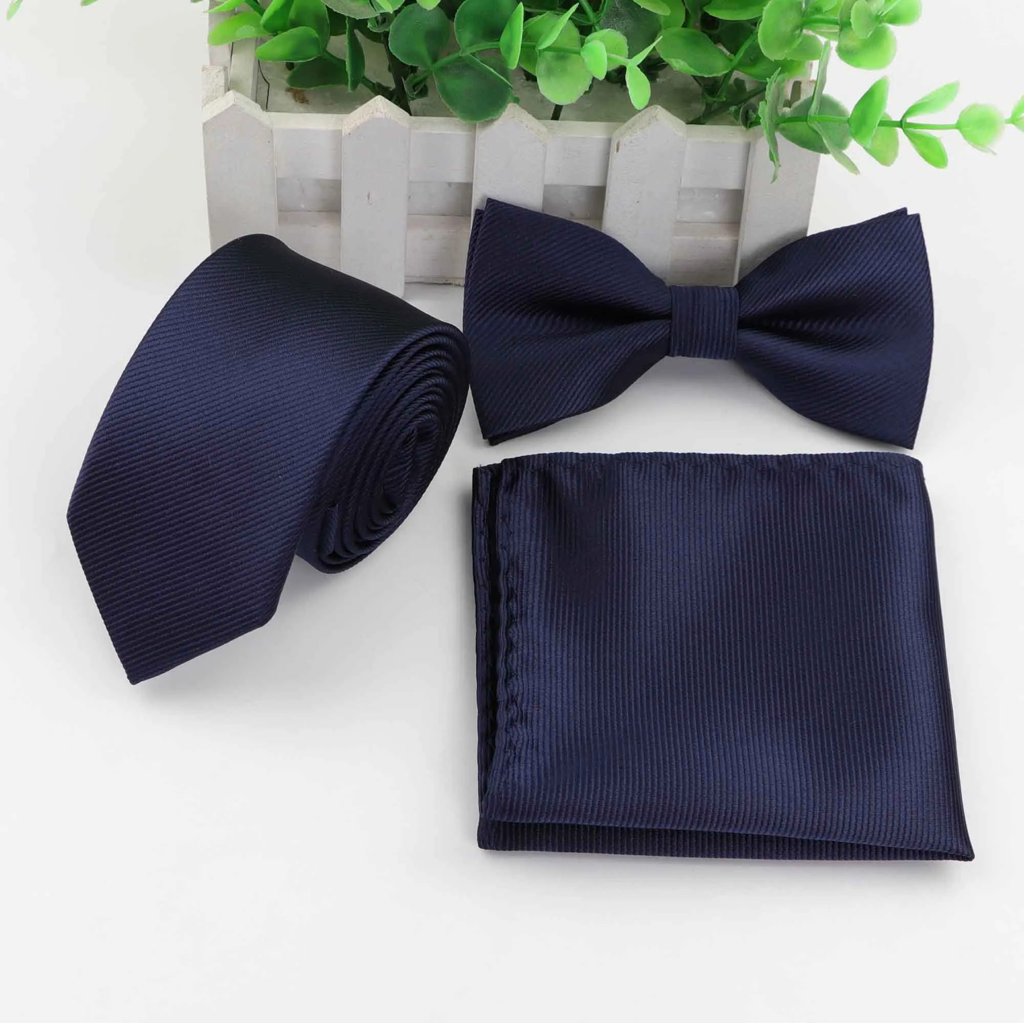 5 Strip Colorful Neck Tie Set For Men Slim Necktie Bowtie Handkerchief Suit Ties Cravat Butterfly Corbatas - Цвет: 5