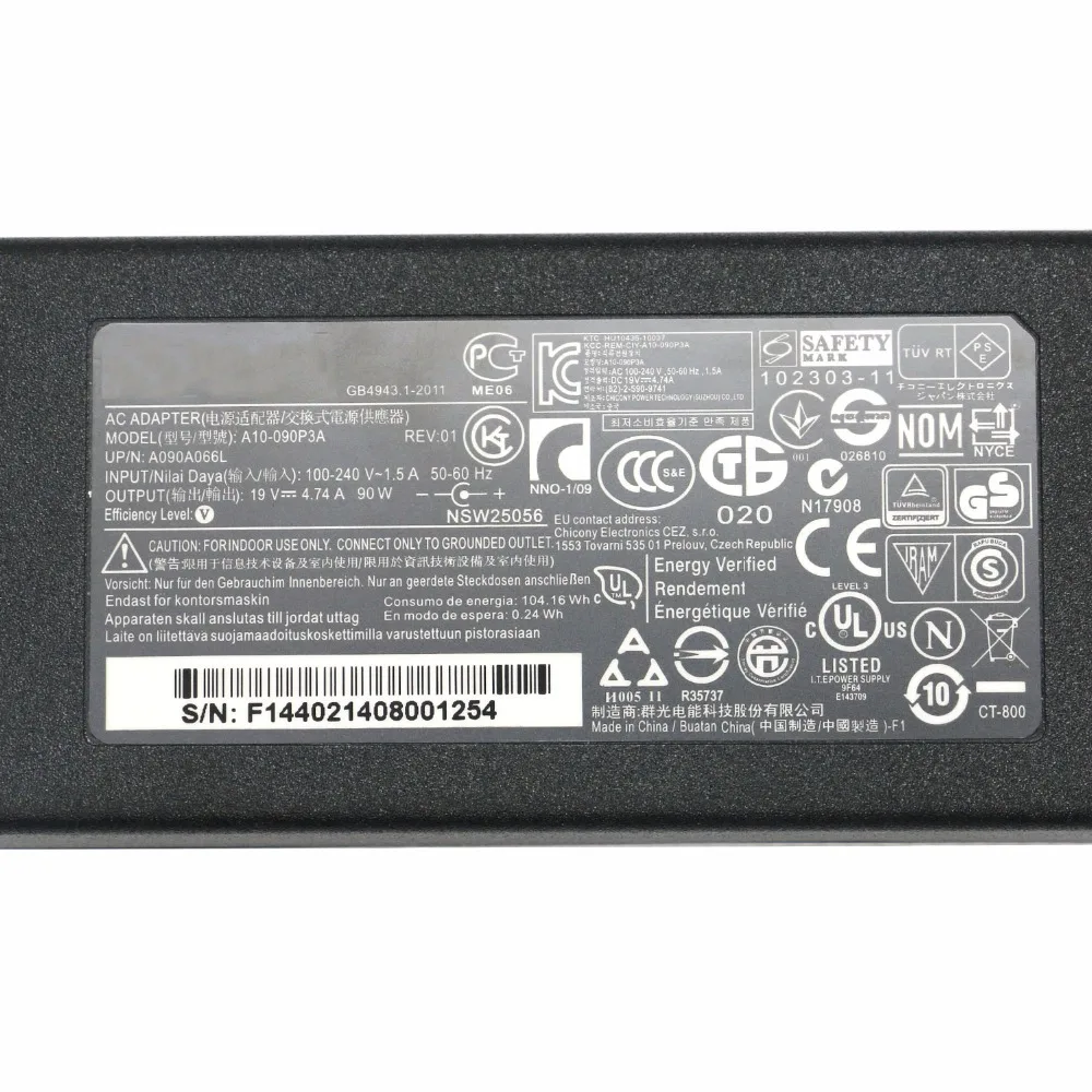 19V 4.74A 90W A10-090P3A для Chicony ноутбук Мощность адаптер ноутбука Acer Aspire 3020 5670 7110 5600