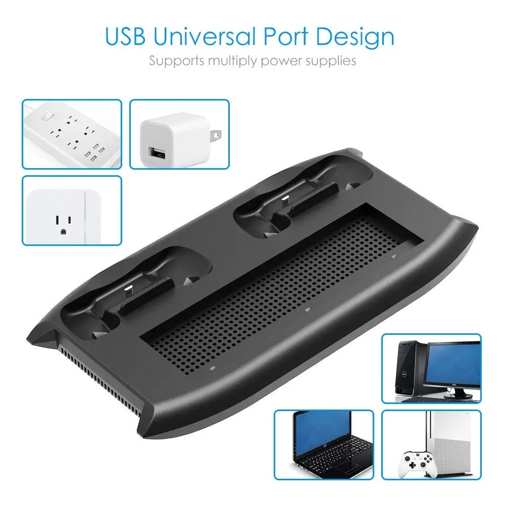 4 в 1 вертикальная подставка для Xbox one x с портами USB Hub + охлаждающий вентилятор док