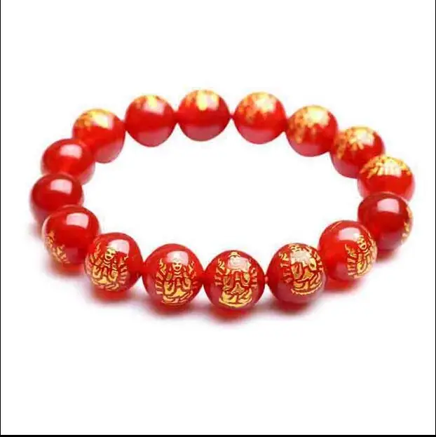 ZCD 1213+++Natural red stone bracelet female patron natal Buddha mantra six beads Bracelets | Украшения и аксессуары