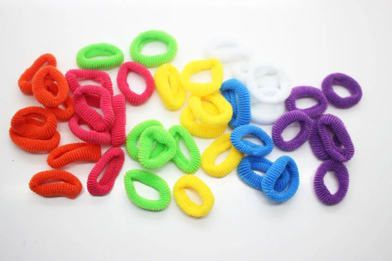 40 pieces Candy color towel ring elastic hair bands solid mini one-off rubber headwear for girls accessories | Детская одежда и
