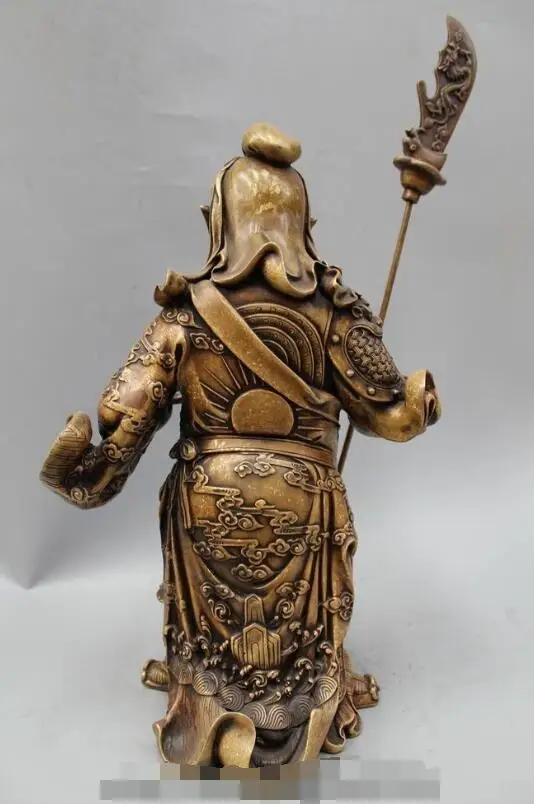 SCY Элегантный Старый S6413 16 &quotКитайский народный Бронзовый Стенд генерала Guan Gong Yu