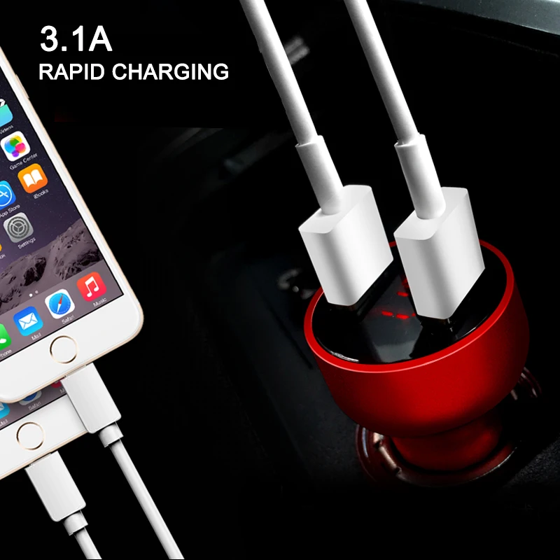 Универсальное автомобильное зарядное устройство с 2 USB-портами 3 1 А | Автомобили и