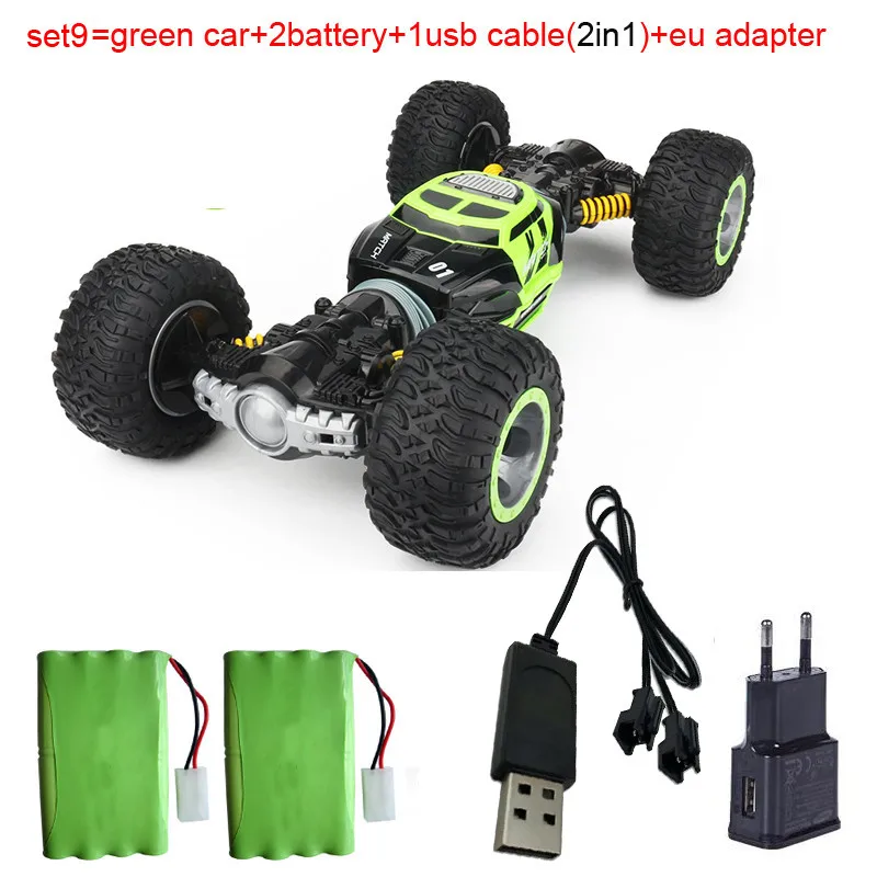 RC автомобиль 4WD грузовик весы двухсторонний 2,4 ГГц один ключ трансформация вездеход варанид скалолазание автомобиль пульт дистанционного управления игрушка - Цвет: set9