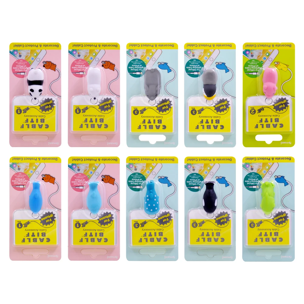 Чипальная Милая намотка с животными для iPhone usb кабель протектор зарядное