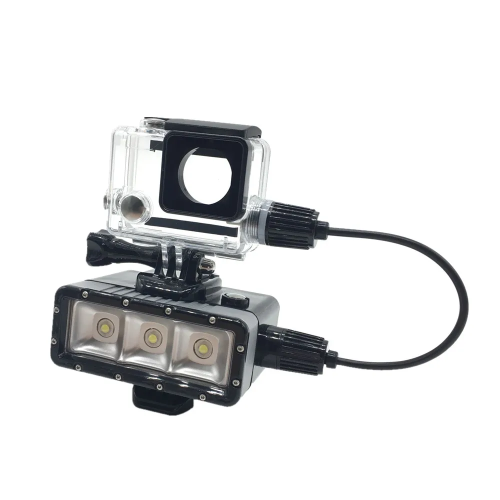 Go Pro Аксессуары для Gopro Hero 4/3 +/3 Дайвинг Подводный Водонепроницаемый светодиодный