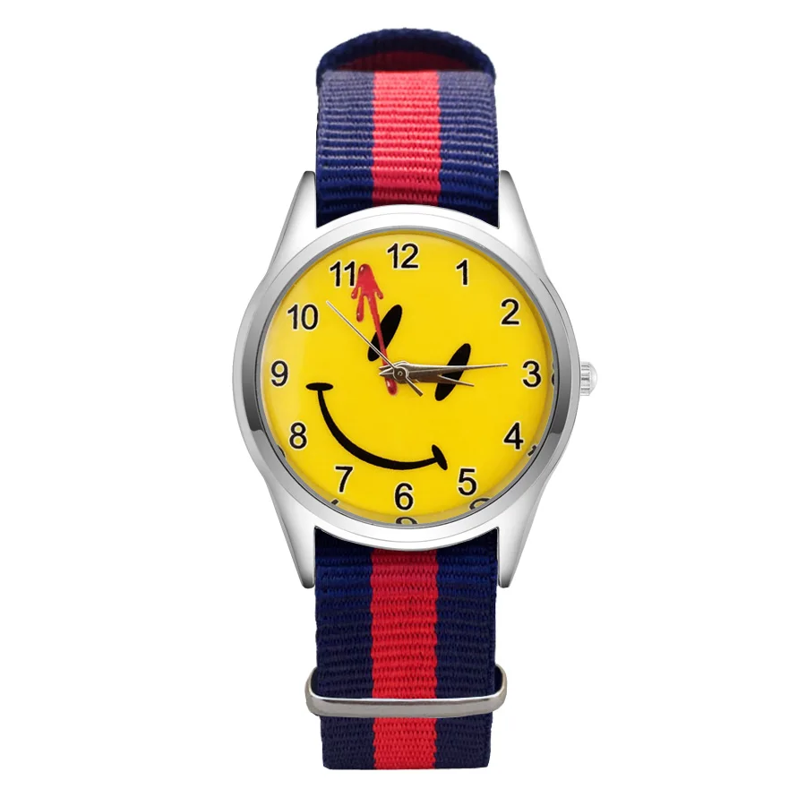 Cartoon pretty Smiley face style Watches Women's Girls Students Boy's Children Nylon Strap Quartz Wrist Watch JC93 | Наручные