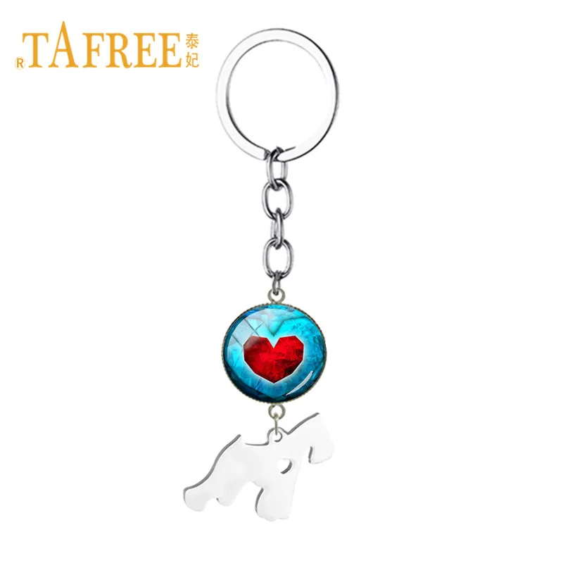 Брелок TAFREE винтажный стеклянный кабошон Love Heart Charms UK West Highland Terrier брелок для
