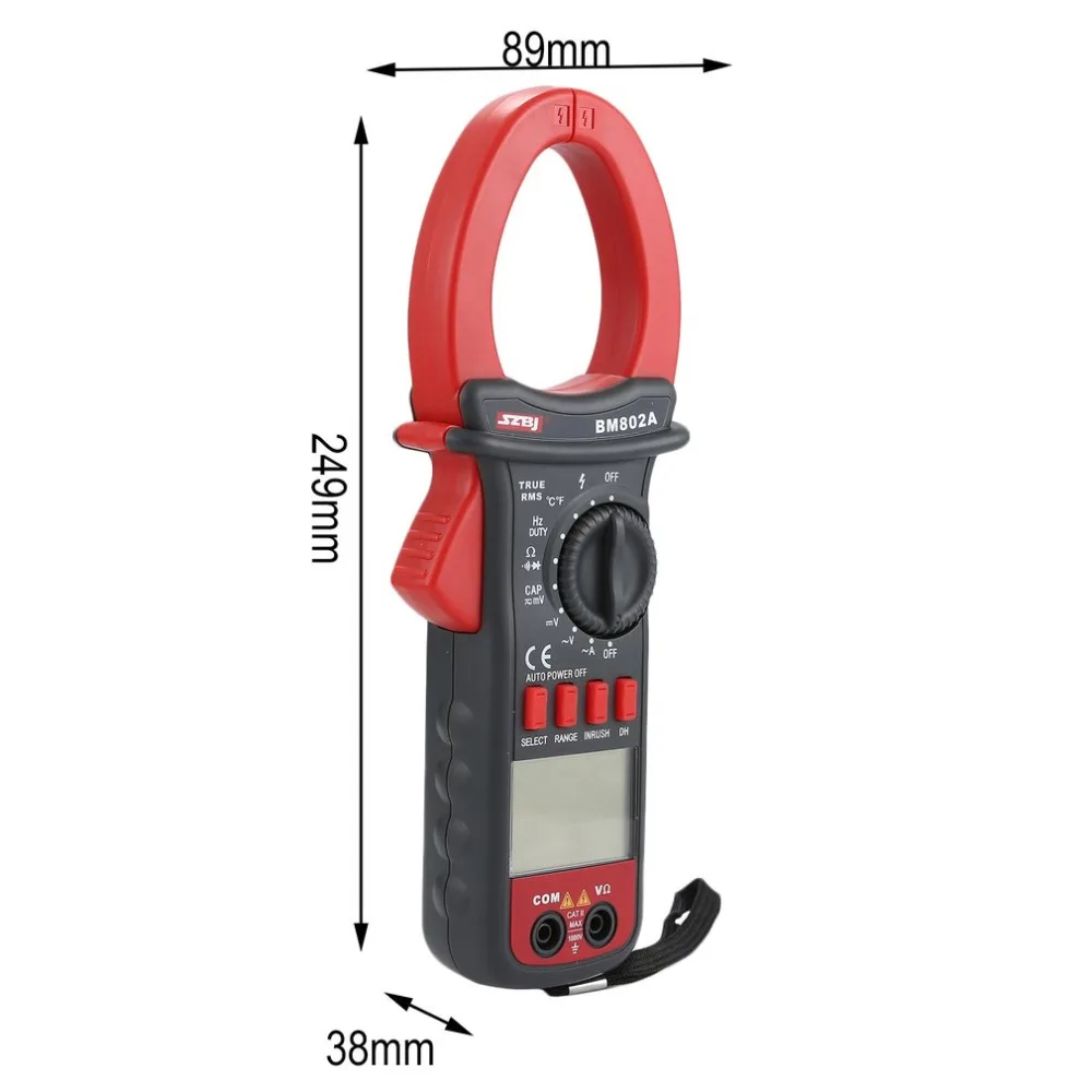 SZBJ BM802A 3999 Counts Digital Clamp Multimeter AC/DC Voltage Current Tapacitor frequency temperature tester True RMS | Инструменты