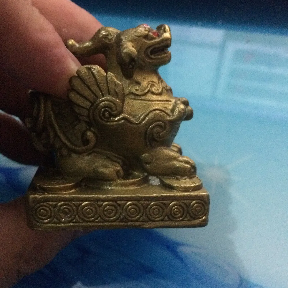 Китайский Фэншуй Бронзовый латунный PiXiu treasure счастливое богатство предметы