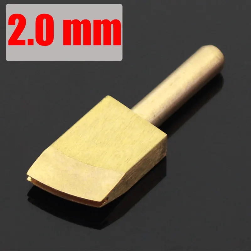 2.0mm Кожаный электрический латунный паяльник для припоя, наконечник для сжигания края кожаного ремесла, пресс для кромки, запайки, инструмент для пирографии - Цвет: 2.0mm