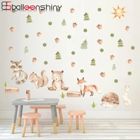 balleenshiny forest cartoon animal fox bear diy wall sticker nordic style baby children room mural decals nursery home decor