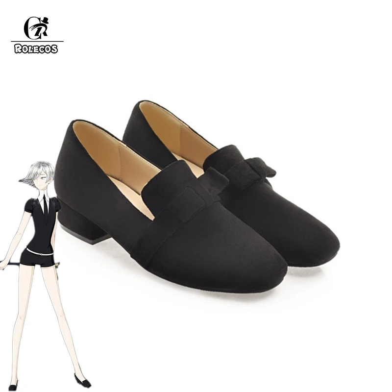 

ROLECOS Land of the Lustrous Cosplay Shoes Phosphophyllite Cinnabar Diamond Bort Morganite Black Shoes Cosplay Shoes