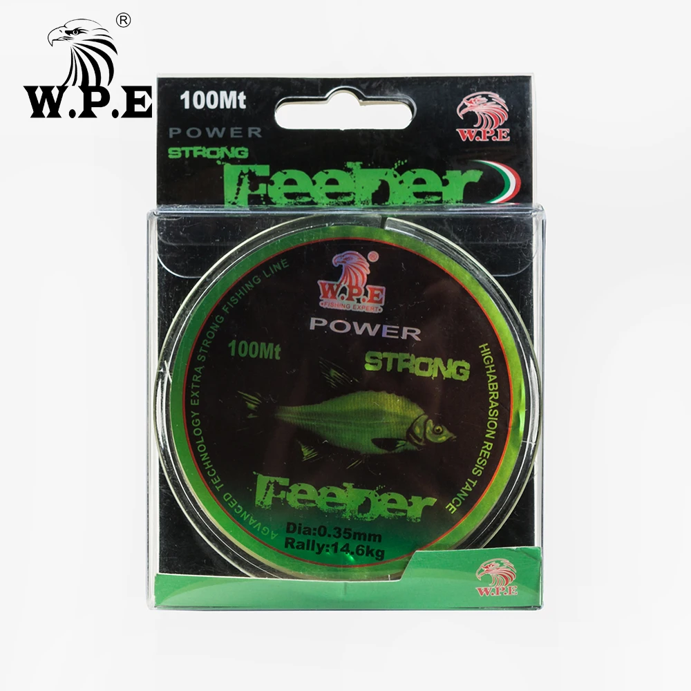 W.P.E FeeDer Nylon Fishing Line 100m 0.20mm-0.60mm Super Strong Monofilament 6.02-37kg Carp Fish Main Line Fishing Accessories