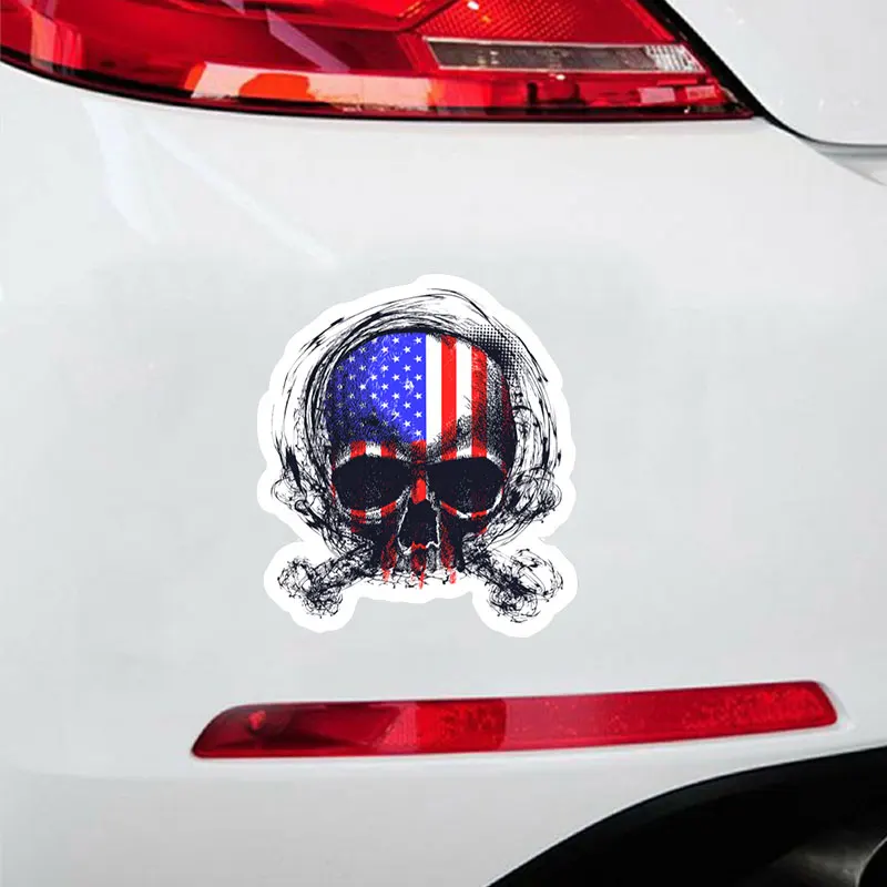 Персонализированная наклейка на автомобиль из ПВХ с черепом взрывает декорацию смешного стиля для автомобилей, водонепроницаемая дверная декорация, интересные автопродукты.