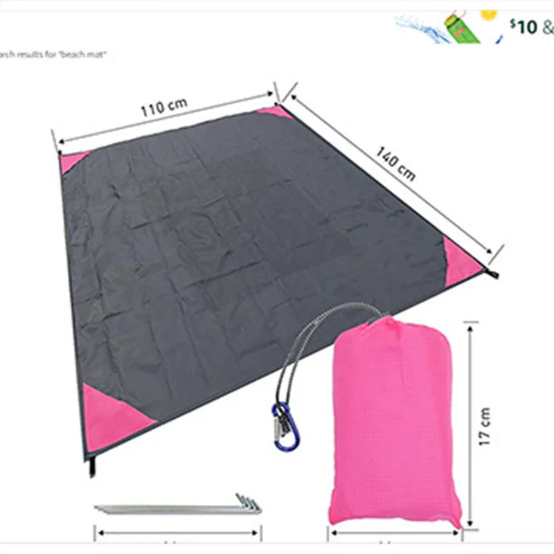 Пляжный легкий водонепроницаемый пляжный коврик портативный синий нескользящий