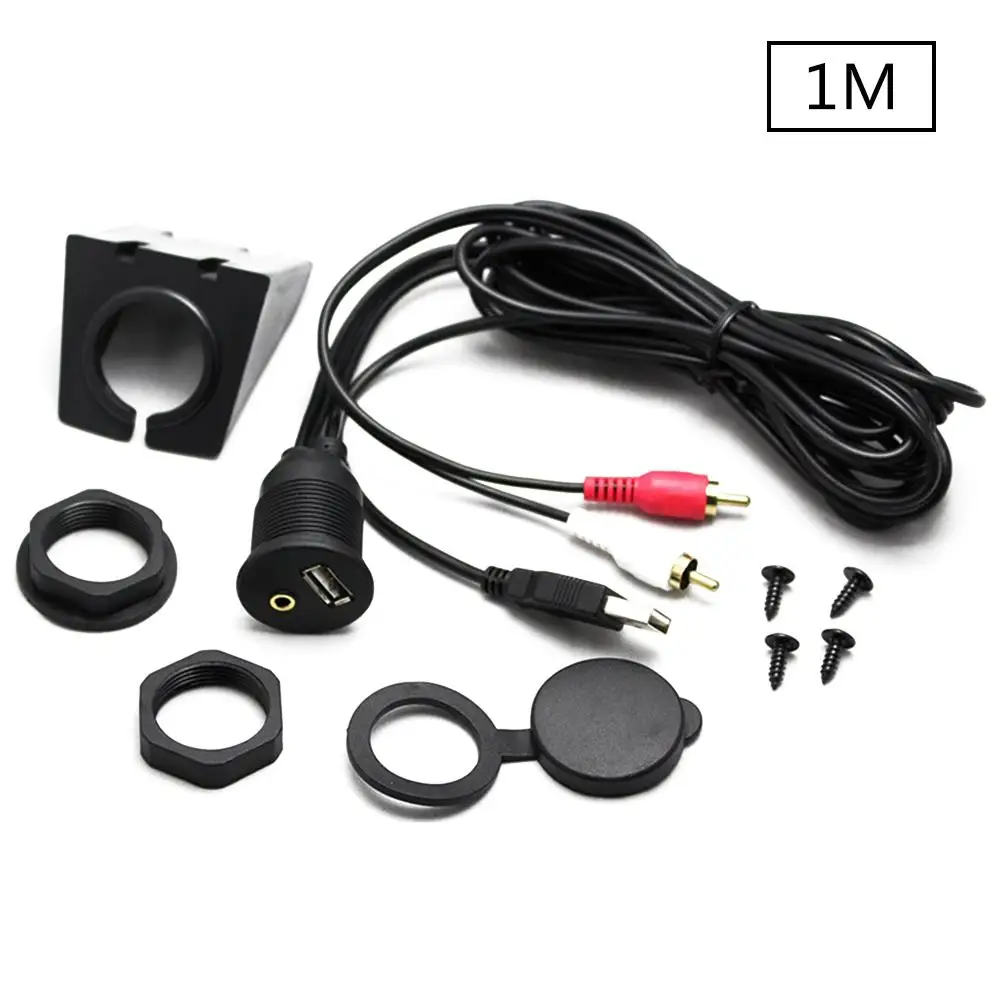 1 м и 2 USB AUX автомобильный аудио видео кабель 2RCA зарядка штырь гнездо