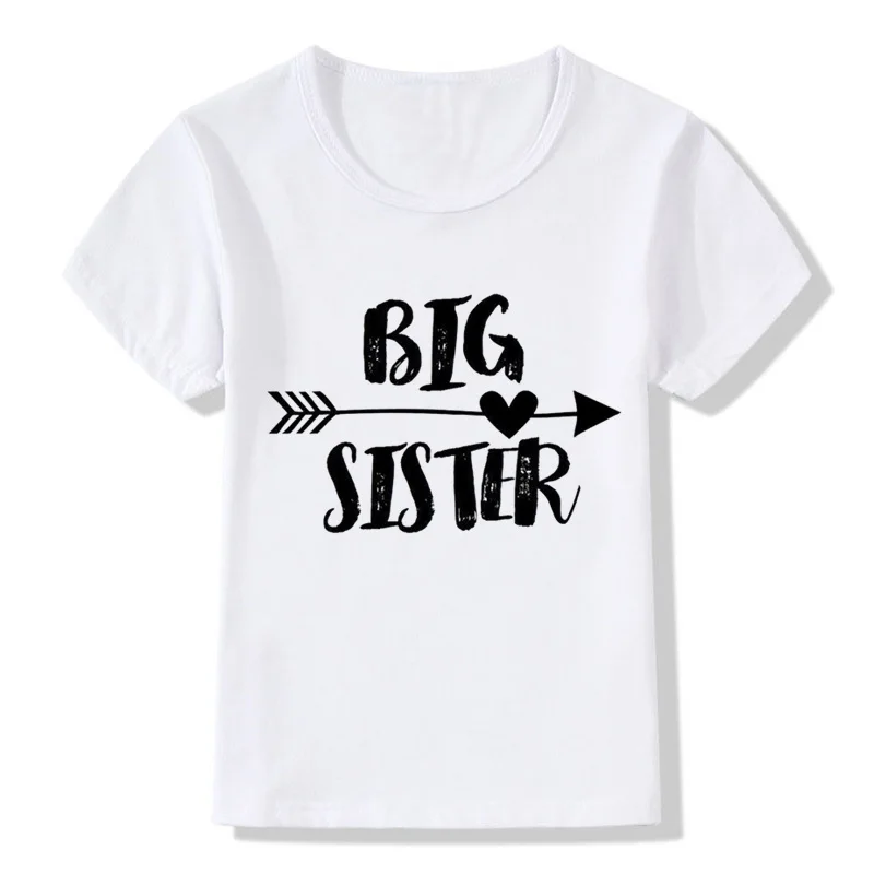 Коллекция года, Детская футболка с принтом «Big Sister» детские летние топы, одежда с единорогом для маленьких девочек детская одежда для маленьких и старших сестер HKP2182 - Цвет: whiteB