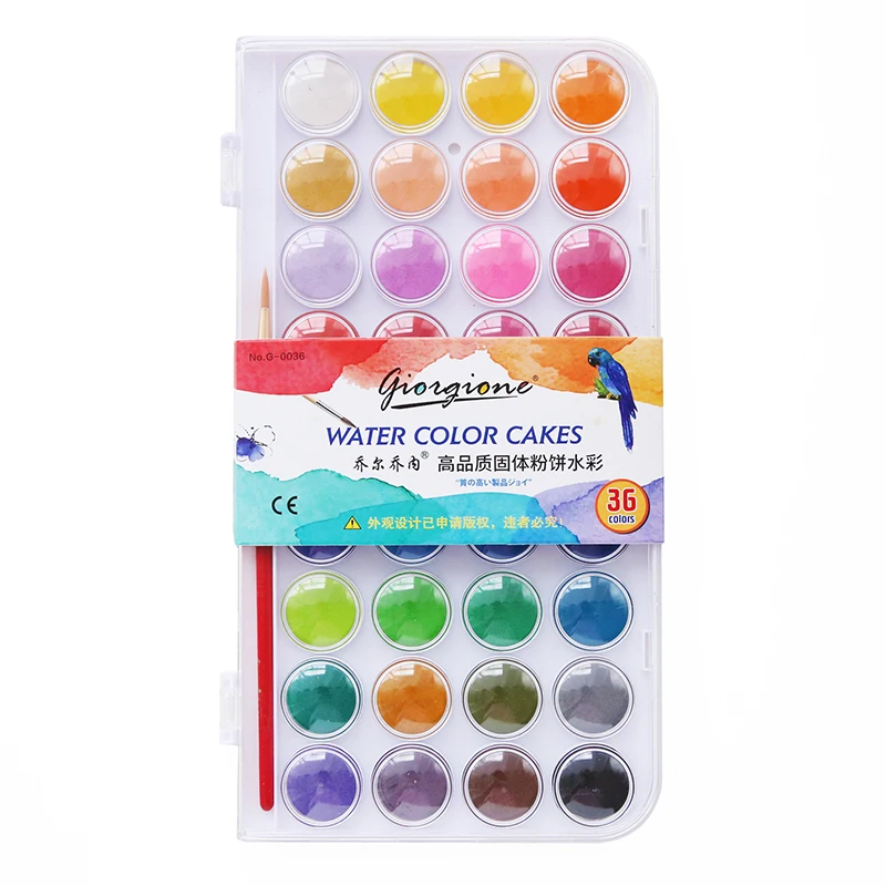 

36 Colors Solid Watercolor Paint Pigment Watercolor Paper Plastic Box for Artists Painting Drawing Supplies