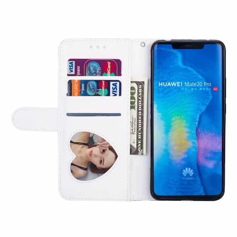Для huawei P30 Plus P20 mate 20 Lite 10 Pro кошелек из искусственной кожи силиконовый блестящий чехол с отделением для карт для Y6 Y7 P Smart Plus