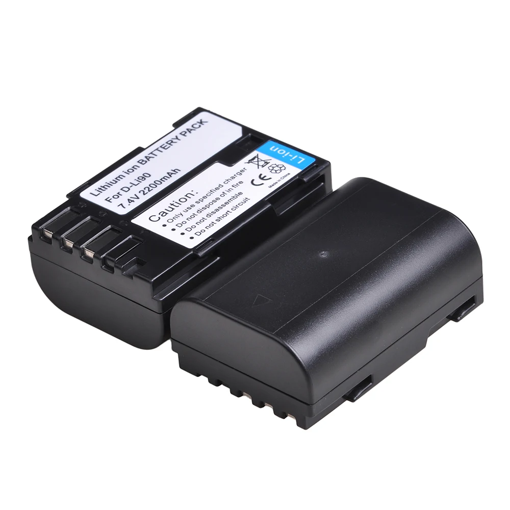 Фото Аккумулятор Batmax 2200 мАч D-LI90 DLI90 + новое двойное зарядное устройство со светодиодной подсветкой для PENTAX 645D 645Z K-01 K-1 II K-3 II _ K01 K3 №2