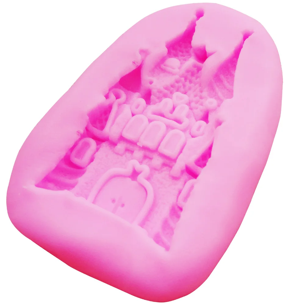 C103 1 DIY замок дом силиконовые формы Fondant (сахарная) конфеты 3D форма для торта