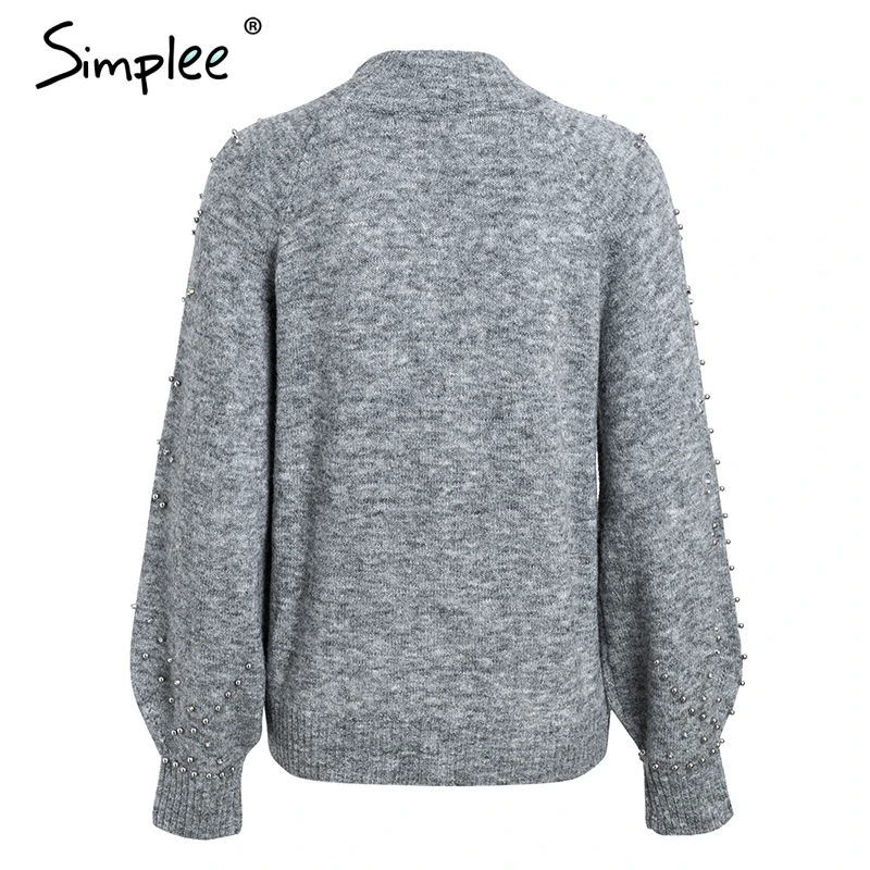 Женский свитер Simplee большого размера пуловер с высоким воротом и рукавами