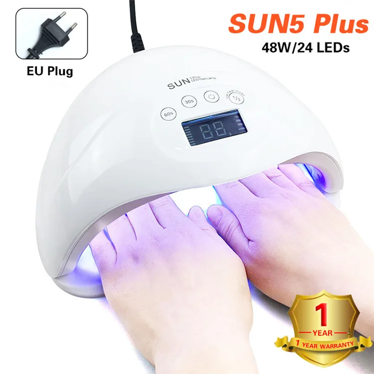 SUN5plus EU SUN5 Plus 80W/48W UV Lamp LED Nail Lamp Manicure Nail Dryer For All Gels Polish Sun Light Infrared Sensing 30/60/99s Timer - Цвет: SUN5plus EU