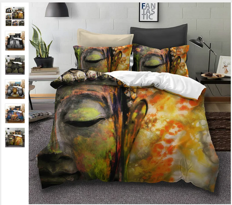 

3D Buddha Statue Bedding Set Duvet Cover Sets for Twin Full Queen King Pillowcase AU Size Bed Bedline Home Textile