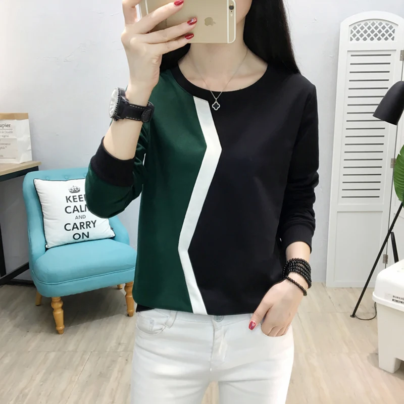 Poleras de mujer moda 2019 Футболка женская одежда осенние Топы зеленая футболка