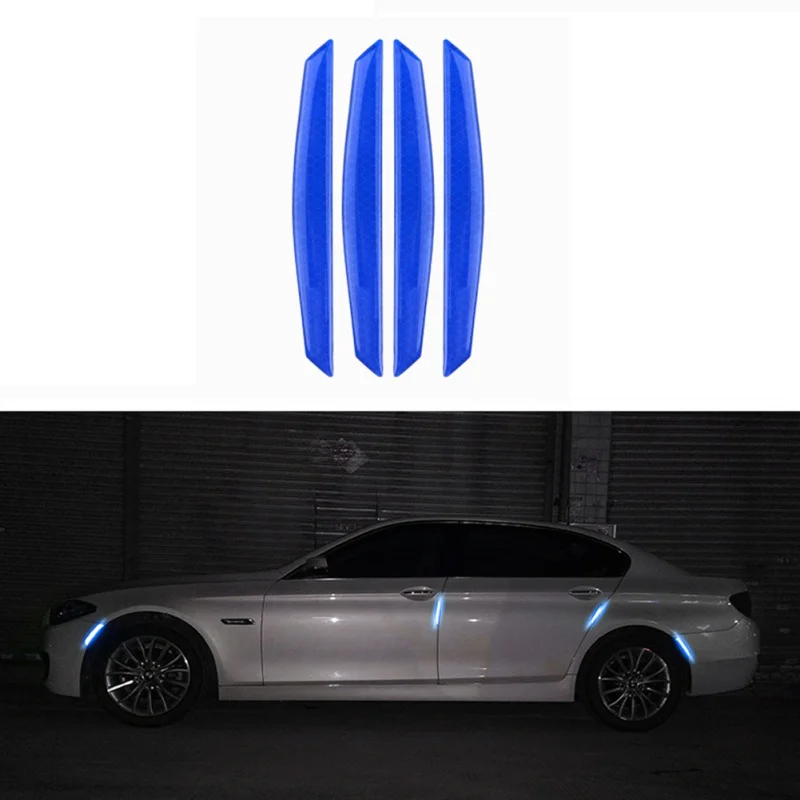 2019 4pcs Car Bumper Wheel Eyebrow Reflective Warning Strip Stickers Self-Stick Sticker Protector Car-Styling | Автомобили и