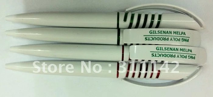 

Hot promotional pens white plastic ball pen customized ballpoint pen