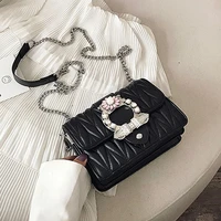 diamonds square chain high quality shoulder bag women small messenger bag flap luxury brand designer crossbody bag lady handbag