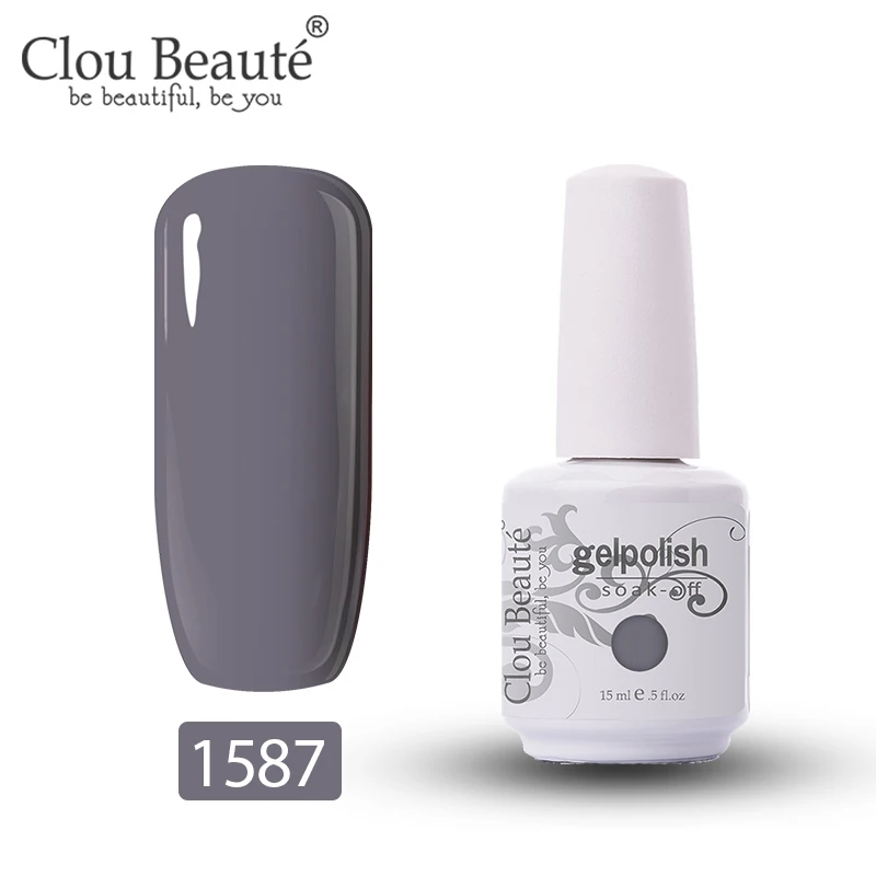 1587 УФ гель-лак для ногтей Clou Beaute 15 мл 244 цвета, лак для ногтей с блестками, лак для ногтей для базового и верхнего слоя, лак для ногтей, стойкий УФ гель-лак - Цвет: 1587